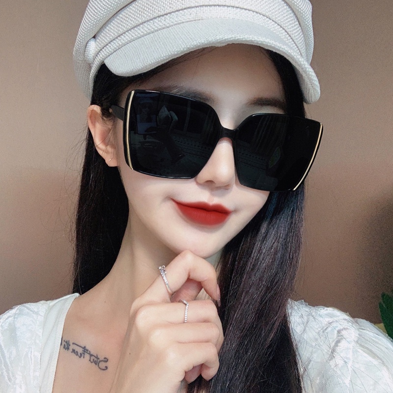 COD INS Fashion Oversized Square Kacamata Hitam Wanita Kaca Mata Fashion  Sunglasses