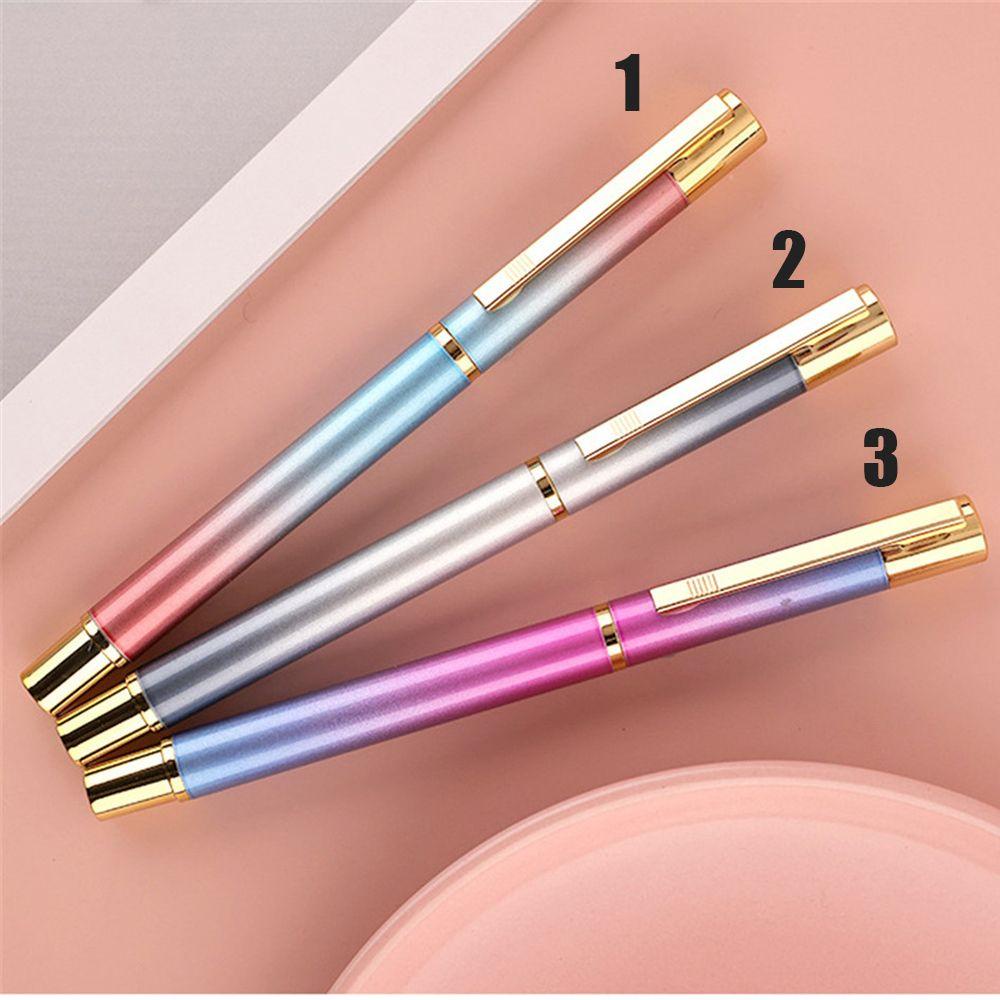 Top 0.5mm Metal Pen Tulisan Dewasa Halus Tinta Sac Warna Gradasi