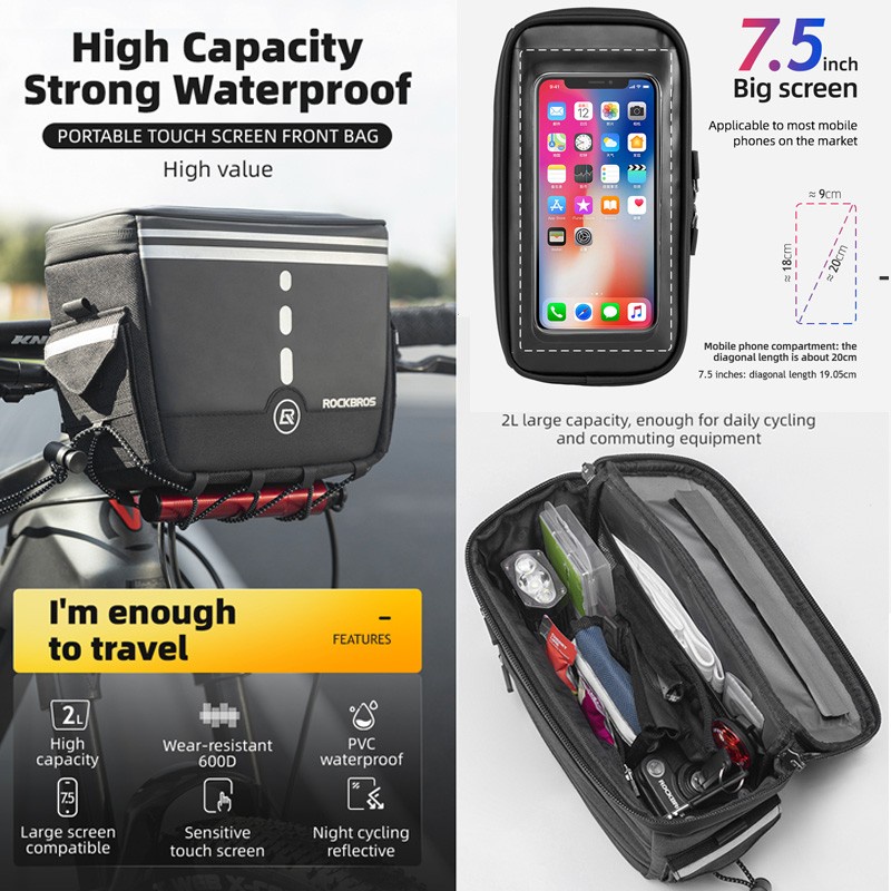 Rockbros B79 Tas Depan Belakang Sepeda Lipat MTB Roadbike Waterproof