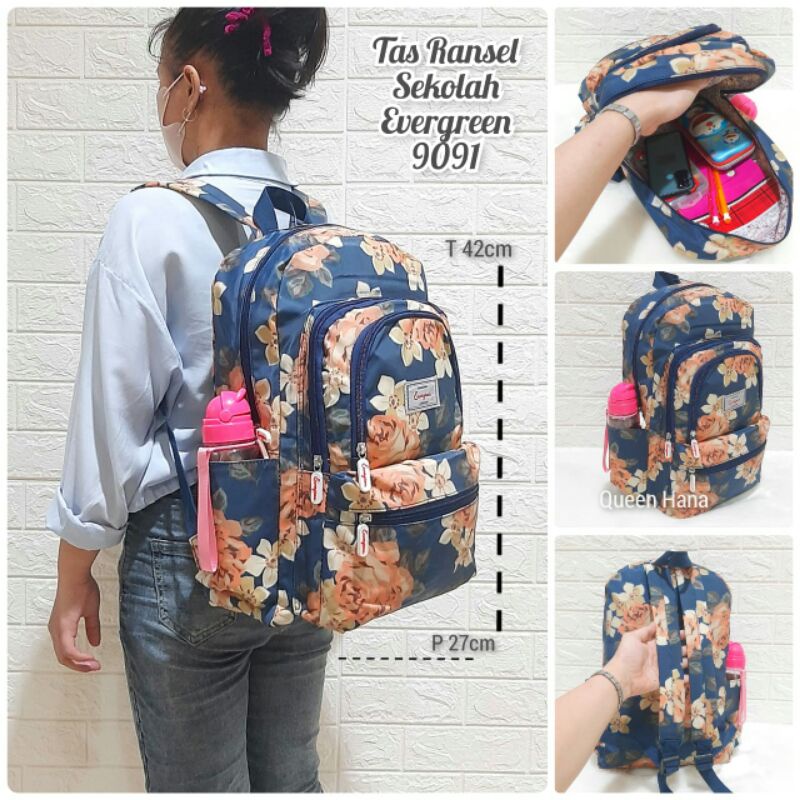 New Tas Ransel Sekolah Remaja Evergreen Tas Anak Cewe