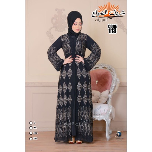 PO abaya warna kaftan bordir emas bunga MESIR IMPORT