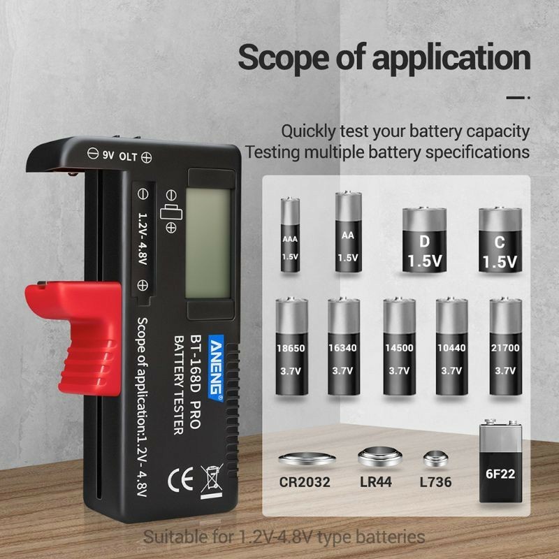 Battery Tester Digital / checker Digital BT 168D / Alat Test Baterai | distshop