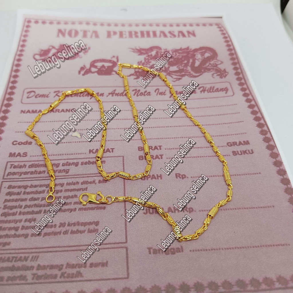 kalung bambu berlapis emas 24 K,kalung perhiasan mirip emas asli,kalung titanium asli anti luntur anti karat,kalung perhiasan impor terbaru