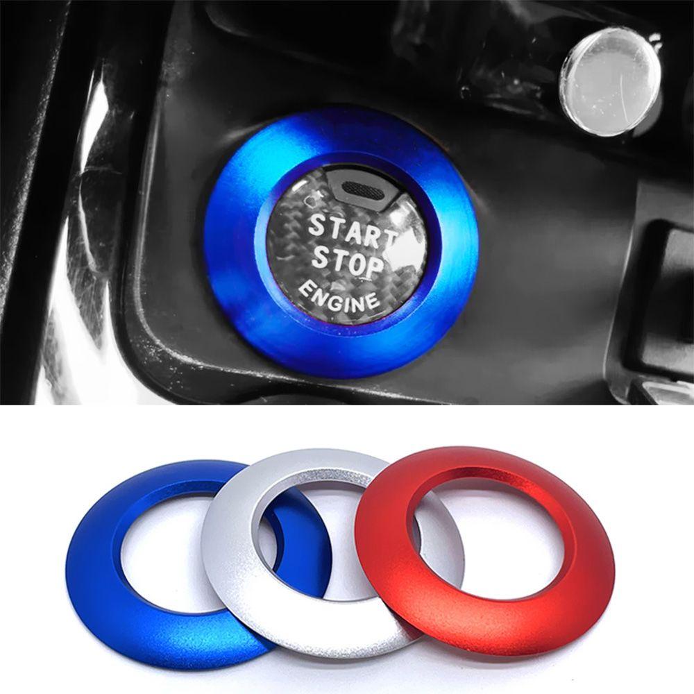 Preva 2PCS Lgnition button Cover Kancing Lingkaran Hias Plastik Onderdil Otomatis