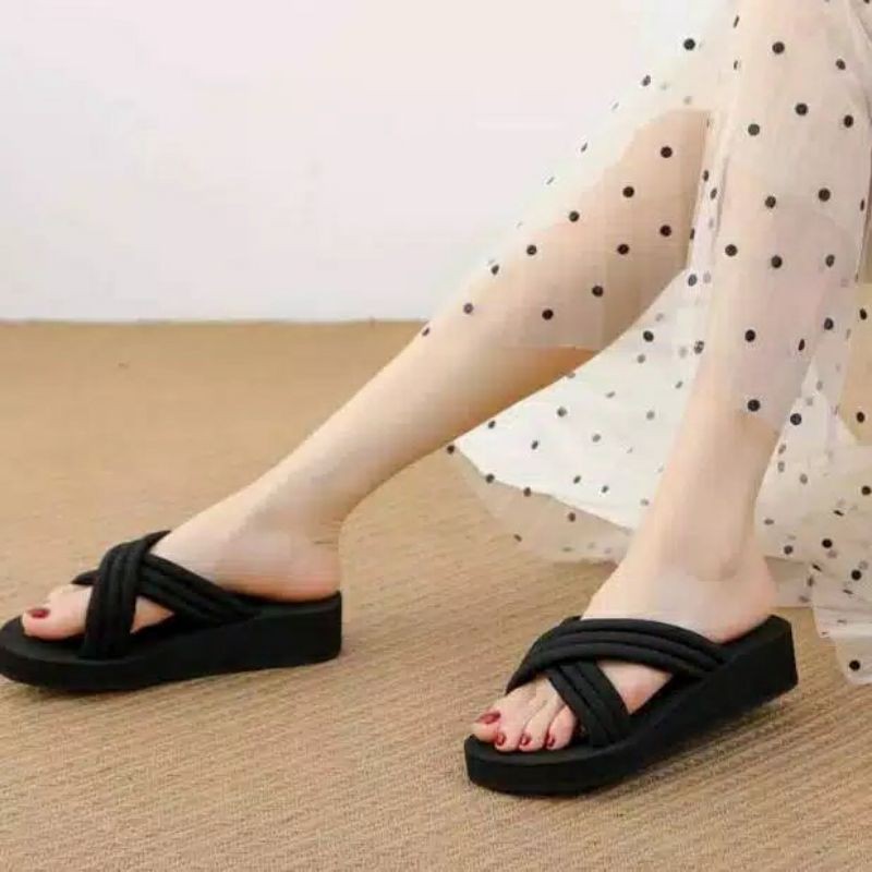 WEDGES KOKO SILANG  TALI BALOK NEW