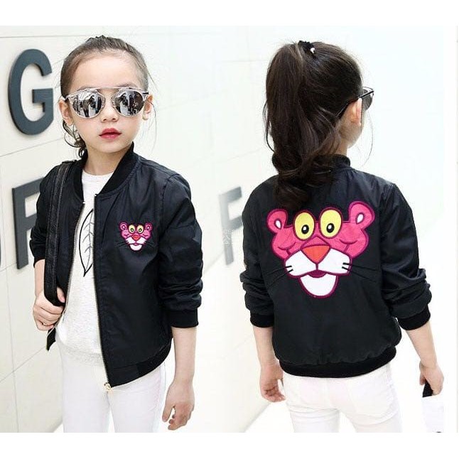 FMJ 274 Jaket Hoodie Kid Bomber Panther Hitam Pakaian Anak Perempuan Wanita Cewek Semi Wedges Lucu