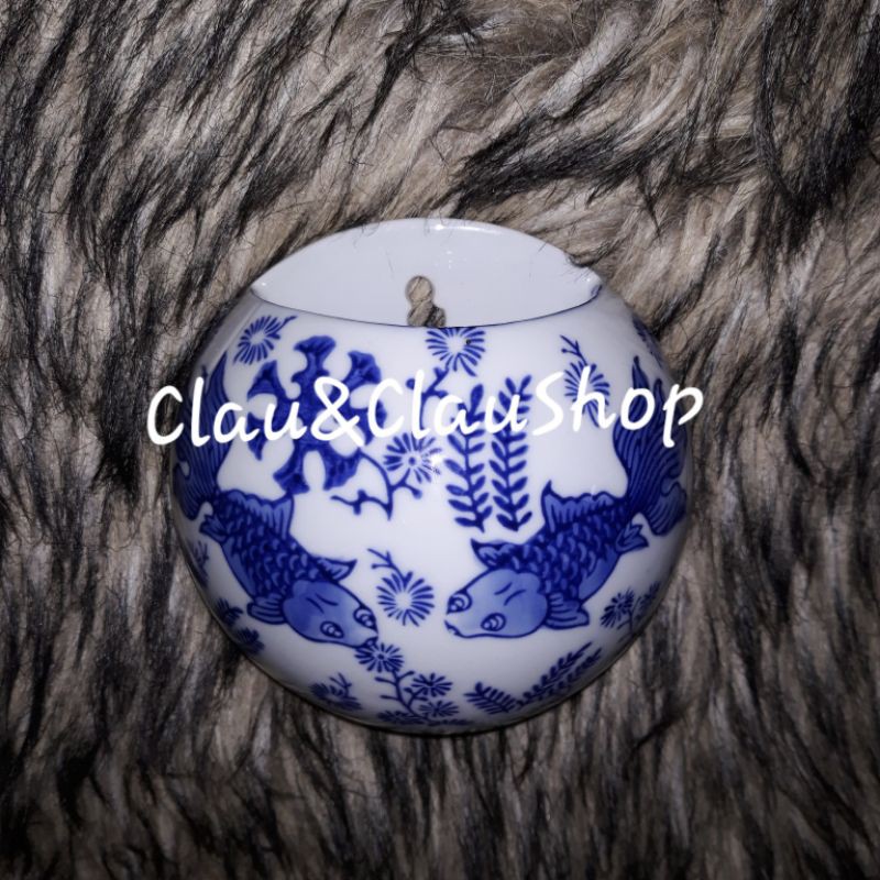 Pot tempel dinding keramik motif koi