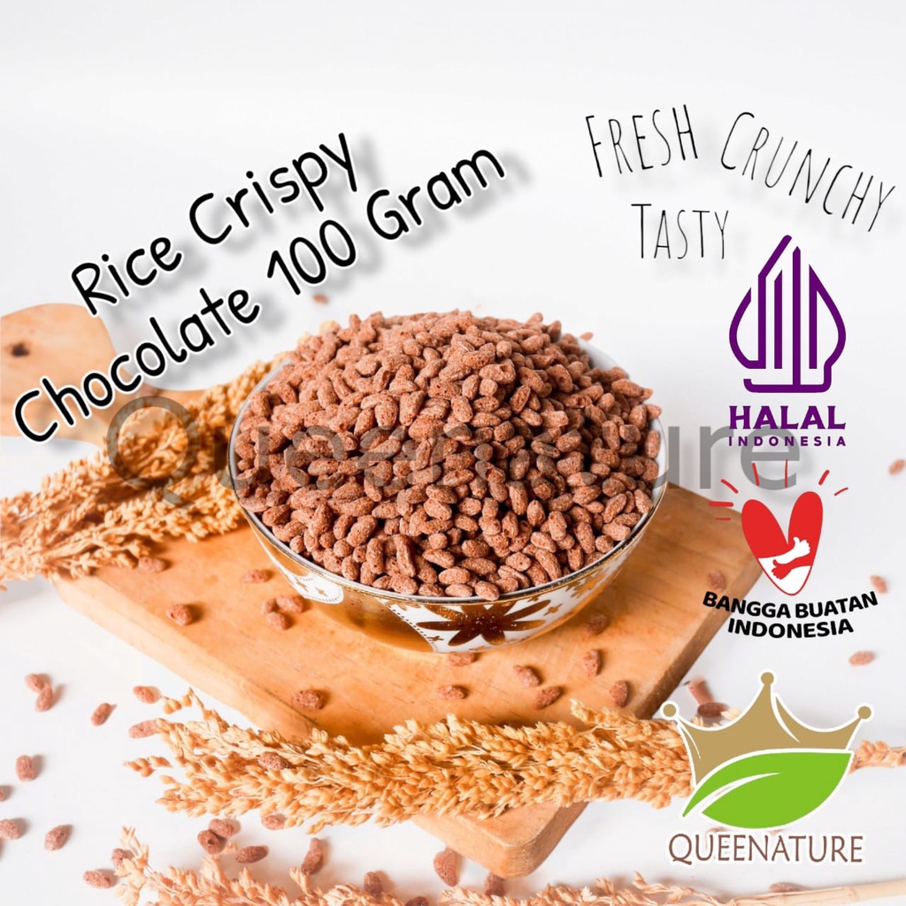 Rice Crispy Chocolate (Oval/Star/Round) 100 Gram Krispi Beras Coklat (Lonjong/Bintang/Bulat) Premium