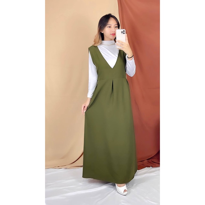 Tq88indonesia Fashion Dress Maxi Terbaru / KEEVA MIDI DRESS Panjang / Outer Wanita / Ootd Kekinian / Outfit Kekinian / Ootd