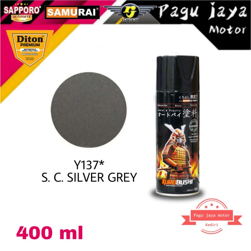 samurai paint Y137* s. c. silver grey cat semprot spray pilok pilox pylox