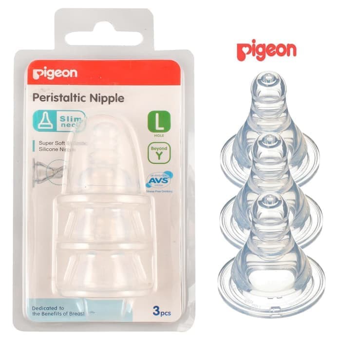 Pigeon Peristaltic Slim Nipple 3 Blister L - Nipple Dot