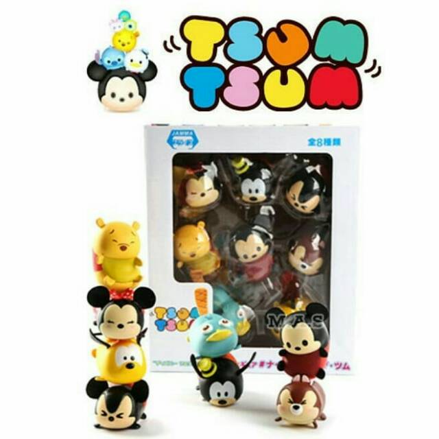Disney Tsum Tsum Action Figure Set Mini Cake Topper Kue Ultah Mainan Anak Murah