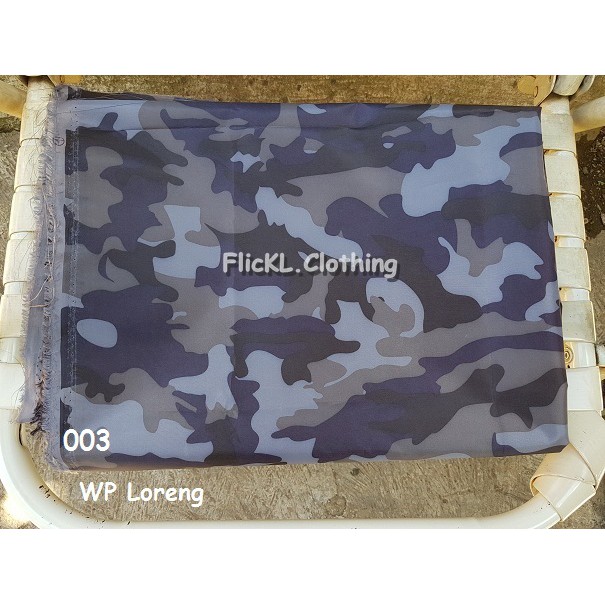 Bahan Kain WP Loreng Camo Parasit Parasut Waterproof Anti Air WP Camo