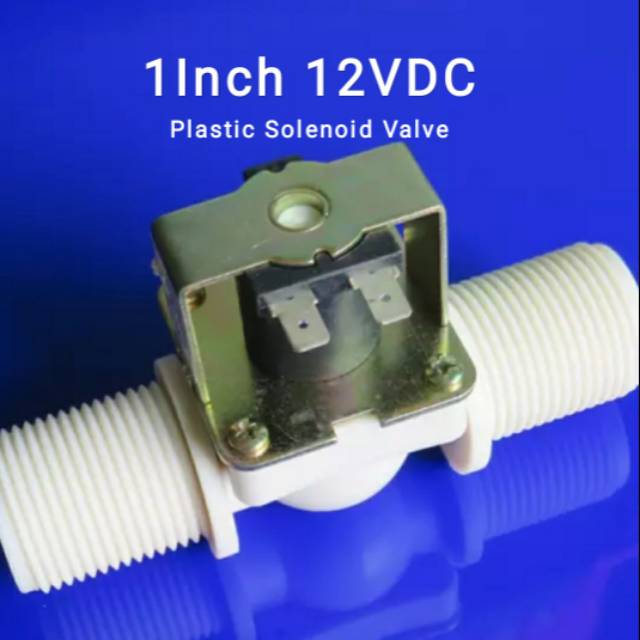 Solenoid Valve Plastic 1Inch 12VDC Kran Elektrik Air Otomatis