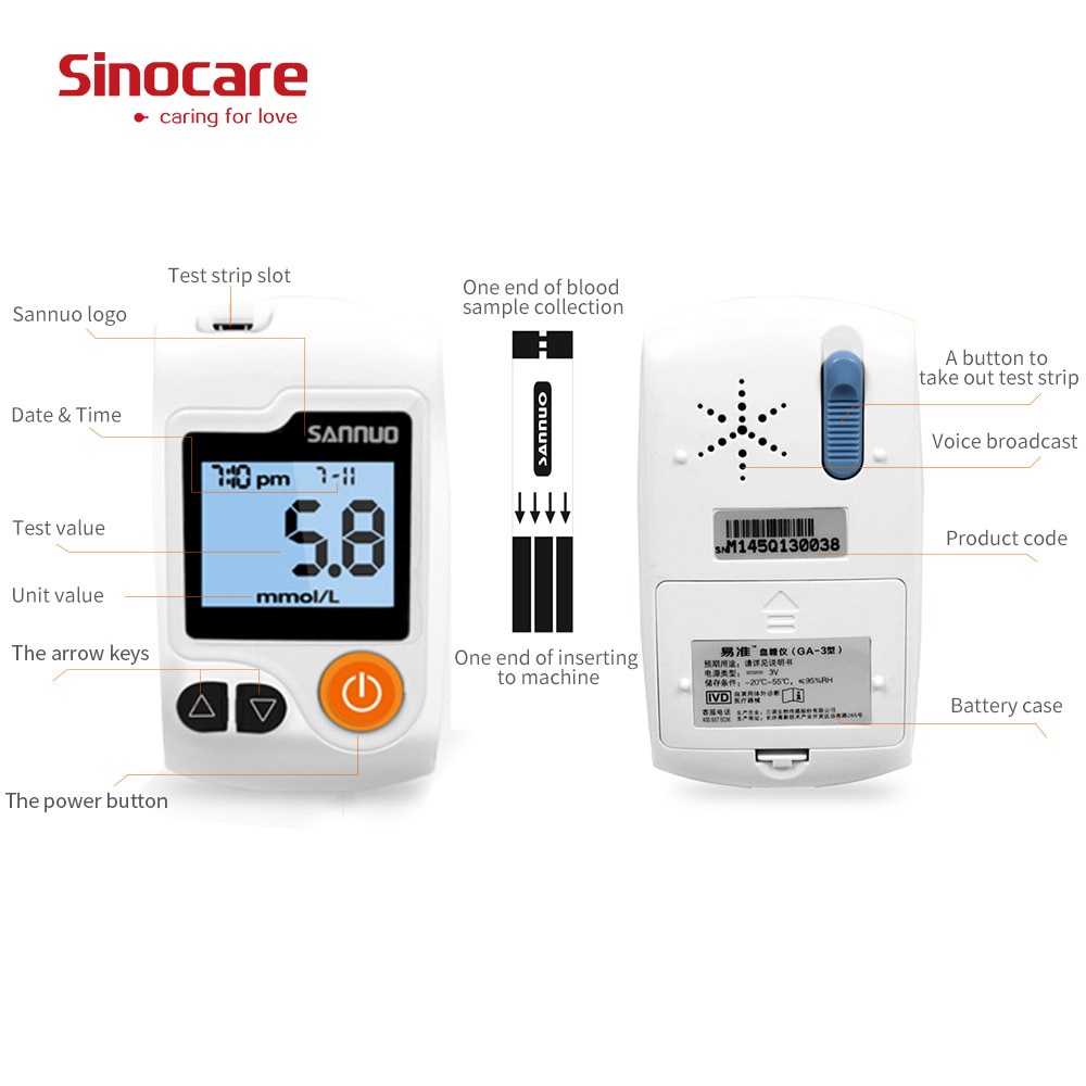Tester Gula Darah Diabetes Blood Glucose Sugar Meter - GA-3