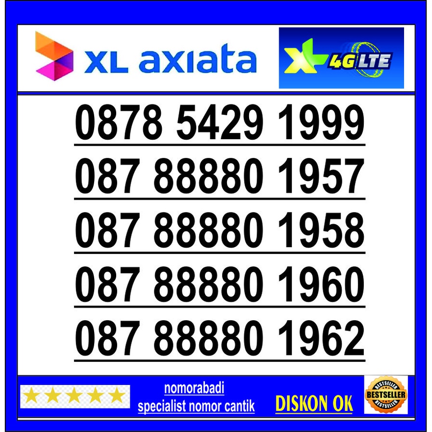 nomor cantik xl 4G tahun H120