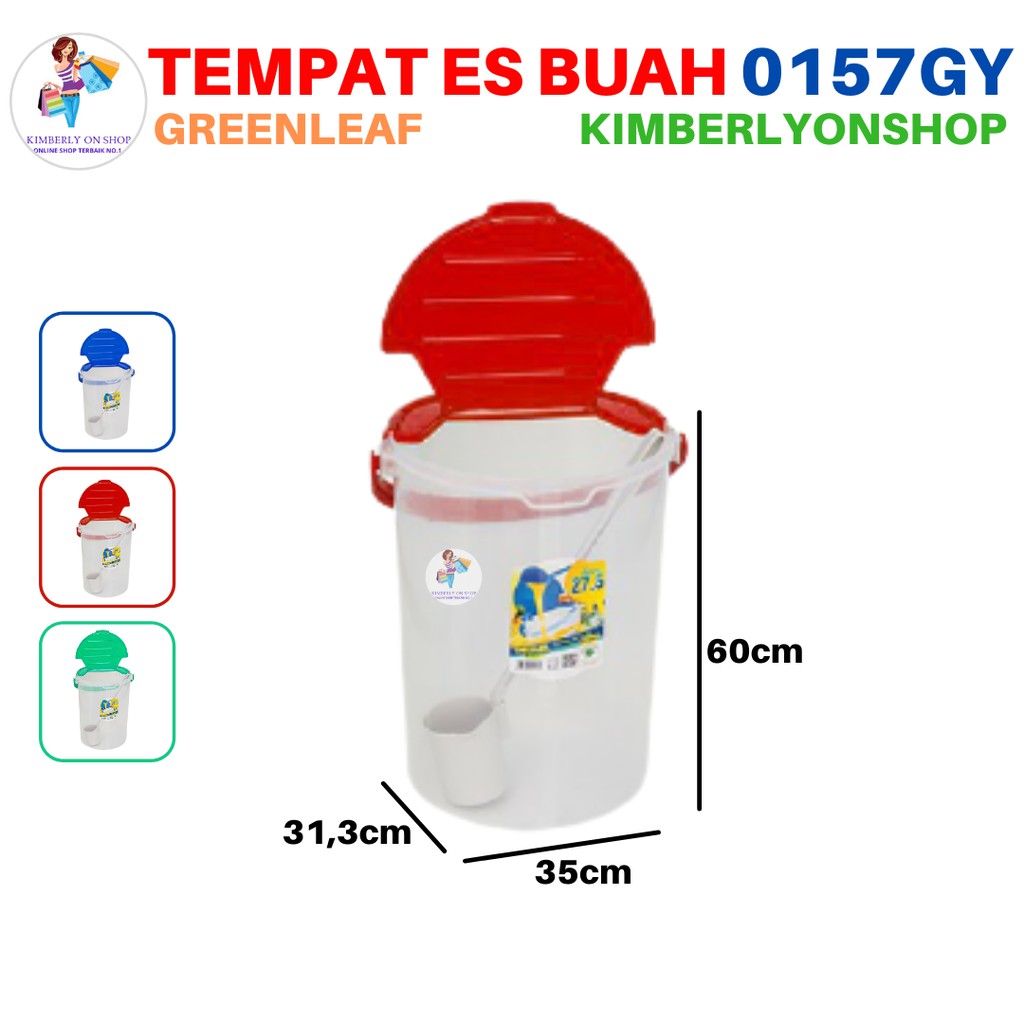Kimberlyonshop Tempat Air Es Buah Gayung 0157 GY Areta GreenLeaf