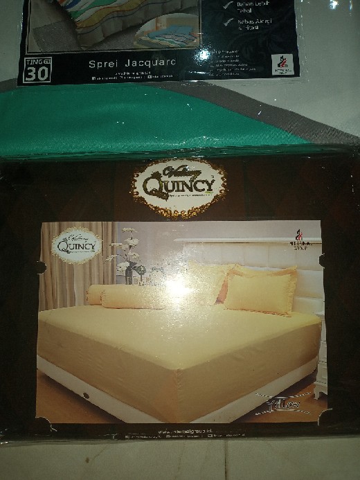Sprei Polos Premium Vallery Quincy Uk. King (180x200x30) Dan Uk. Queen (160x200x30) Warna Terang