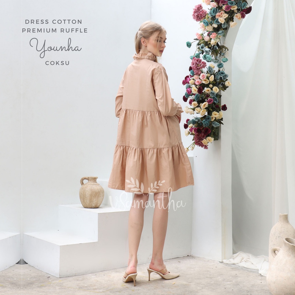 Dress Cotton Premium Ruffle Younha