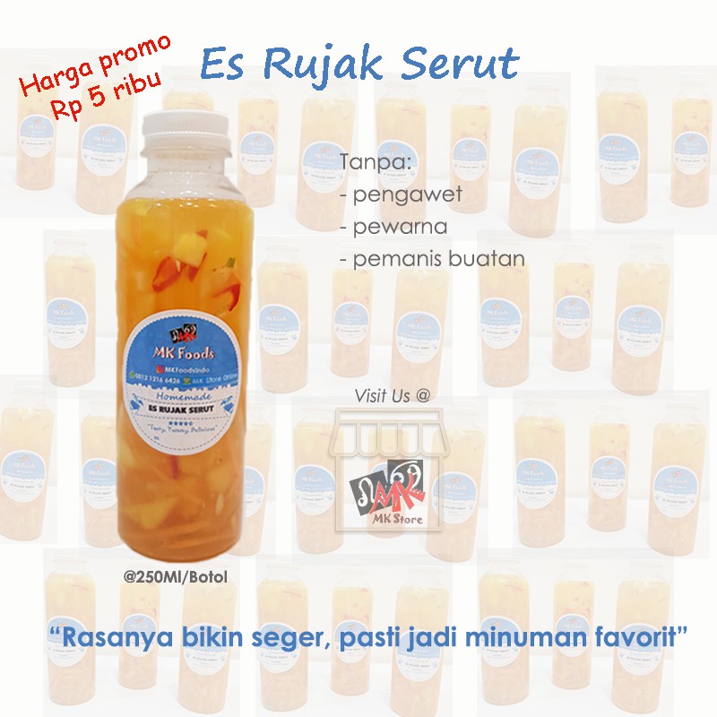 Minuman Es Rujak/Buah Serut 250 Ml/Botol