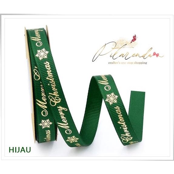 GNATL-134 : Pita Natal Merry Christmas Import 1cm (per rol)