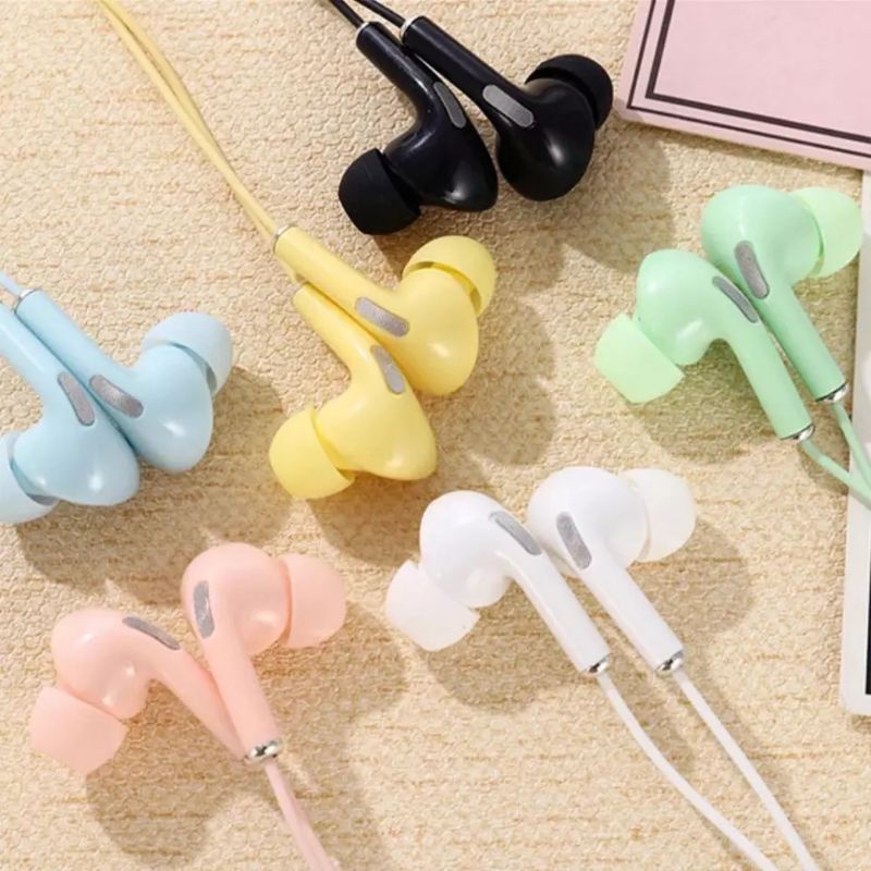 Handsfree Headset Macaron EXTRA BASS Music Angel Mate / QTOP Color Hifi Earphone