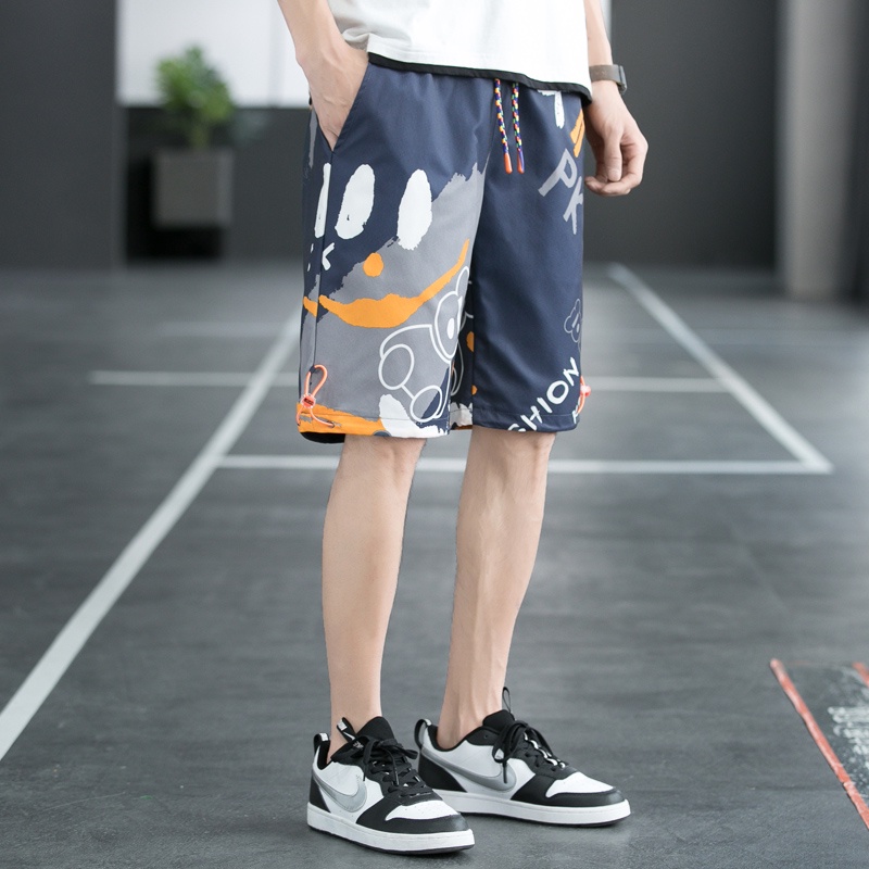 Celana Pendek Pria Pencetakan gradien Sport Casual Olahraga Santai Sporty Fashion Shorts K919