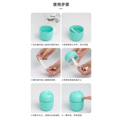 Diffuser Mobil Purifier Uap Ruangan Air Humidifier USB 220ML Pelembab Udara Mini Portable Ultrasonic Air