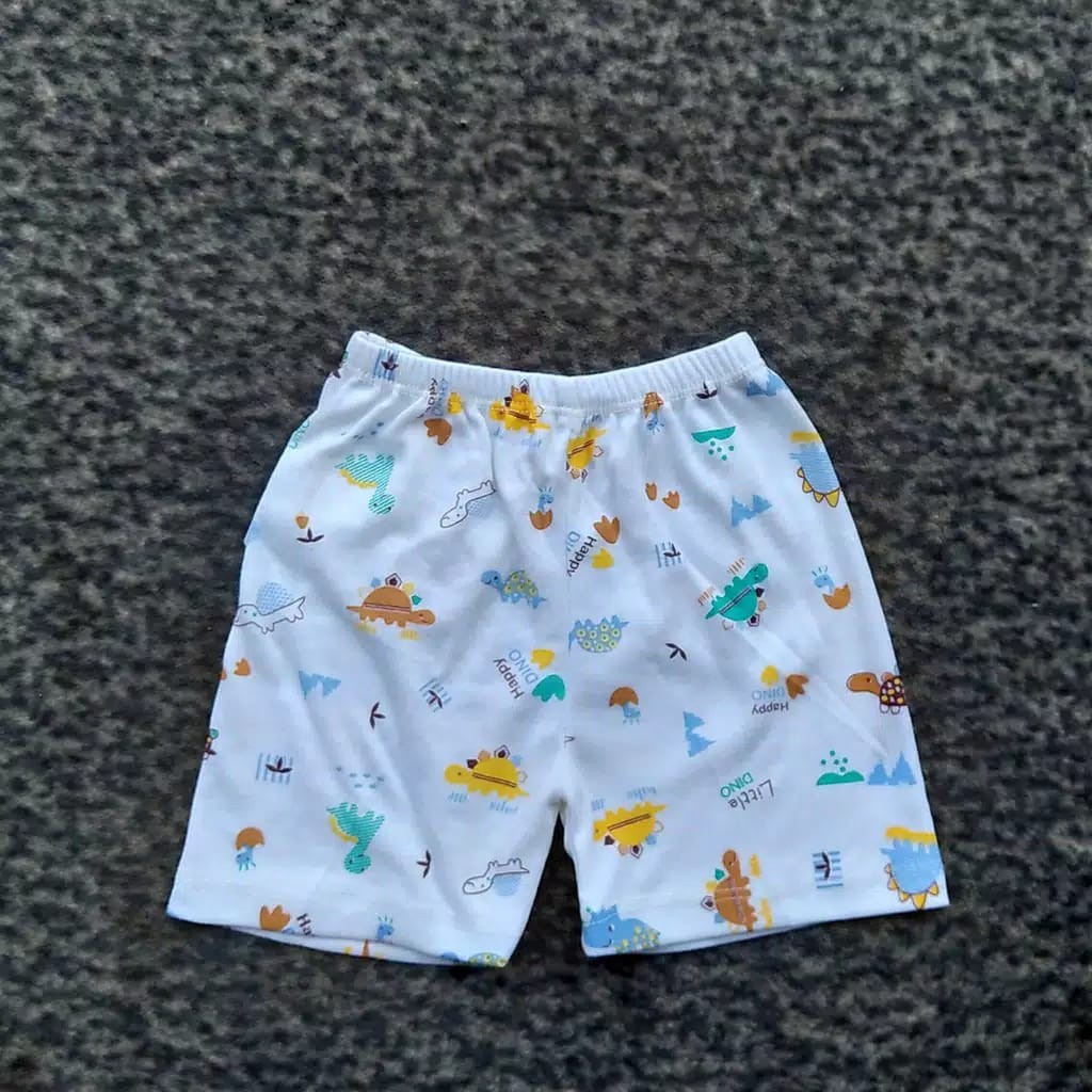 3 Pcs Celana Pendek Bayi ELVIRA Baby - Celana Dalam Pendek / Kotak Bayi - Warna Putih Bermotif