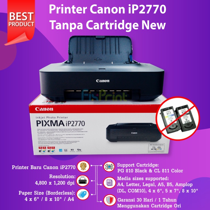 Printer Canon Pixma iP2770 iP 2770 Single Function Print Only