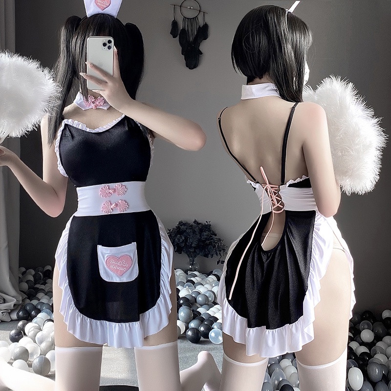 Sexy Anime Cosplay Maid Outfit Lingerie Dress Cute Pajamas Uniform Temptation Couple Sexual Split In