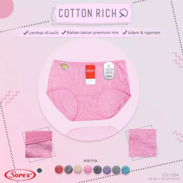 SOREX Cd Basic Cotton Rich 1254 Lembut Super Soft Original