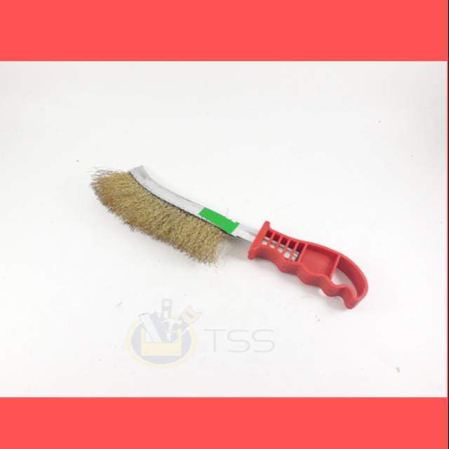 Sikat Kawat Kuningan Gagang Plastik / Sikat Kawat Model Golok Wire Brush Sikat Baja Sikat Bari / Sikat kawat