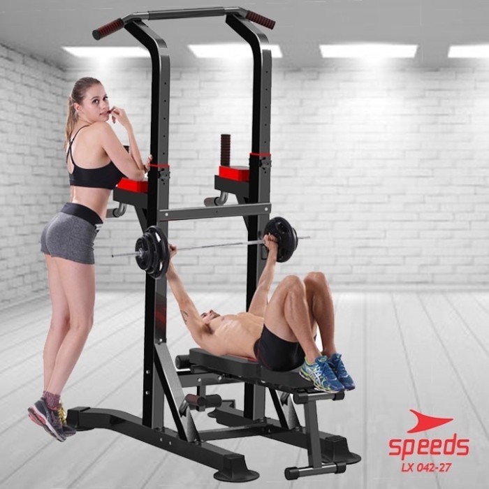 Alat Fitness Perlengkapan Gym Power Tower Pull Up Chin Up Hanging Bar