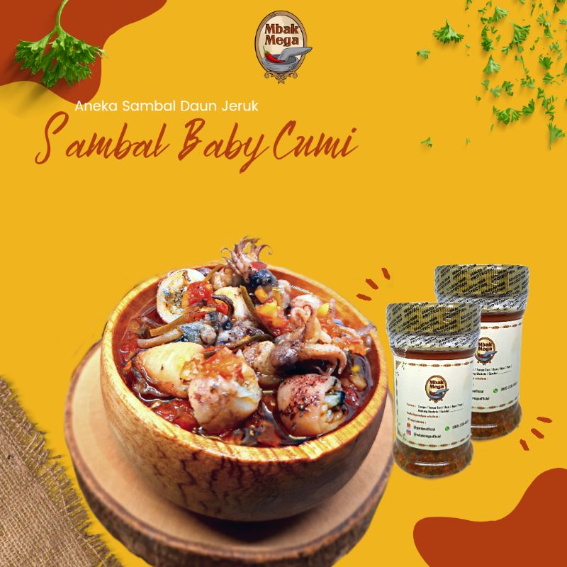 

TERMURAH! Sambal Baby Cumi Daun Jeruk 300gr Jar Kaca | Sambal Cumi Pedas