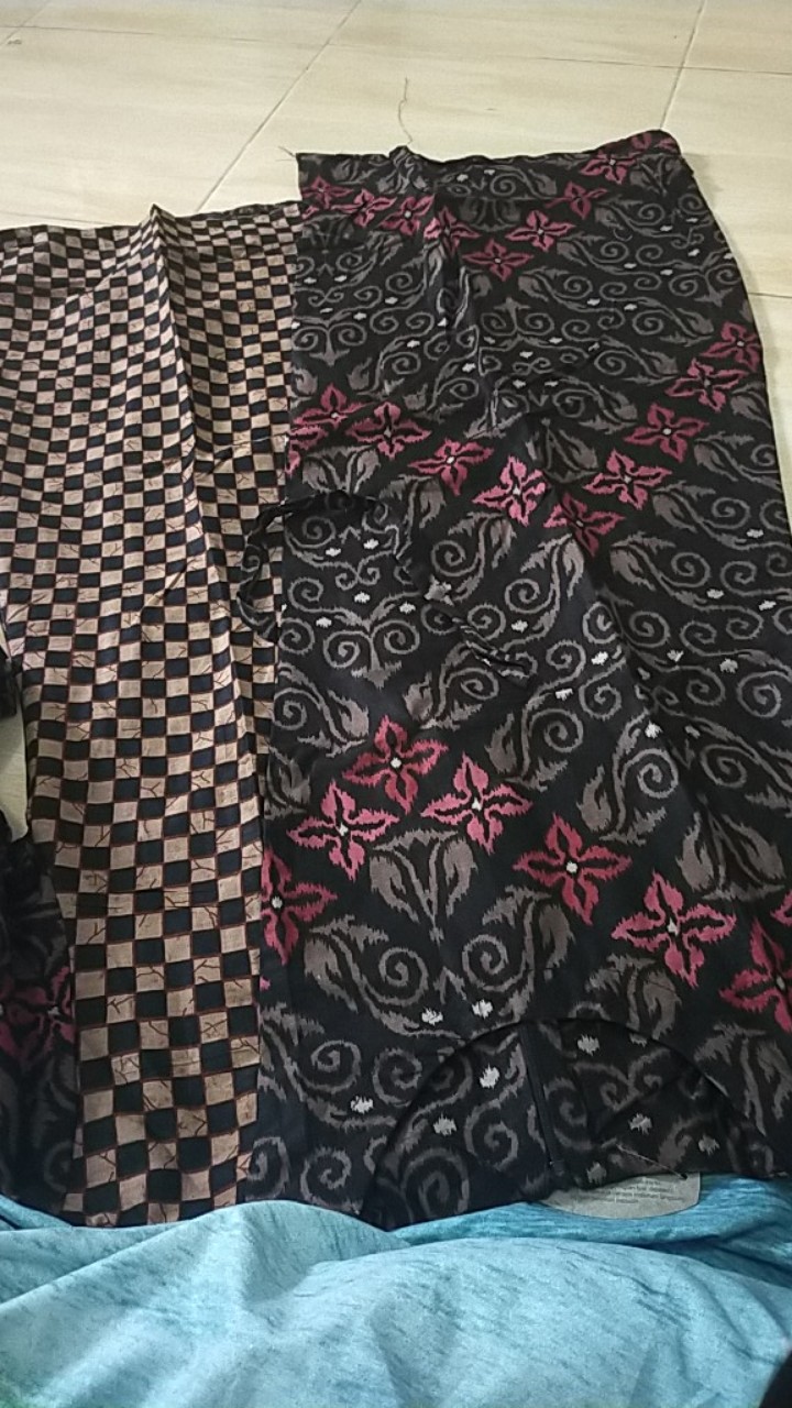 Tunic Ziggy Tali Bunga Zigzag Lawasan Tunik Batik Sogan Coklat Couple Seragam Kantor Kerja Solo