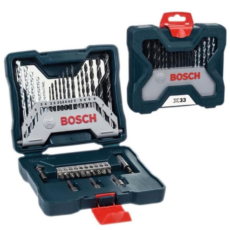 Mata Bor & Obeng Set BOSCH 33 Pcs - Mata Bor Kayu Besi Beton ORIGINAL