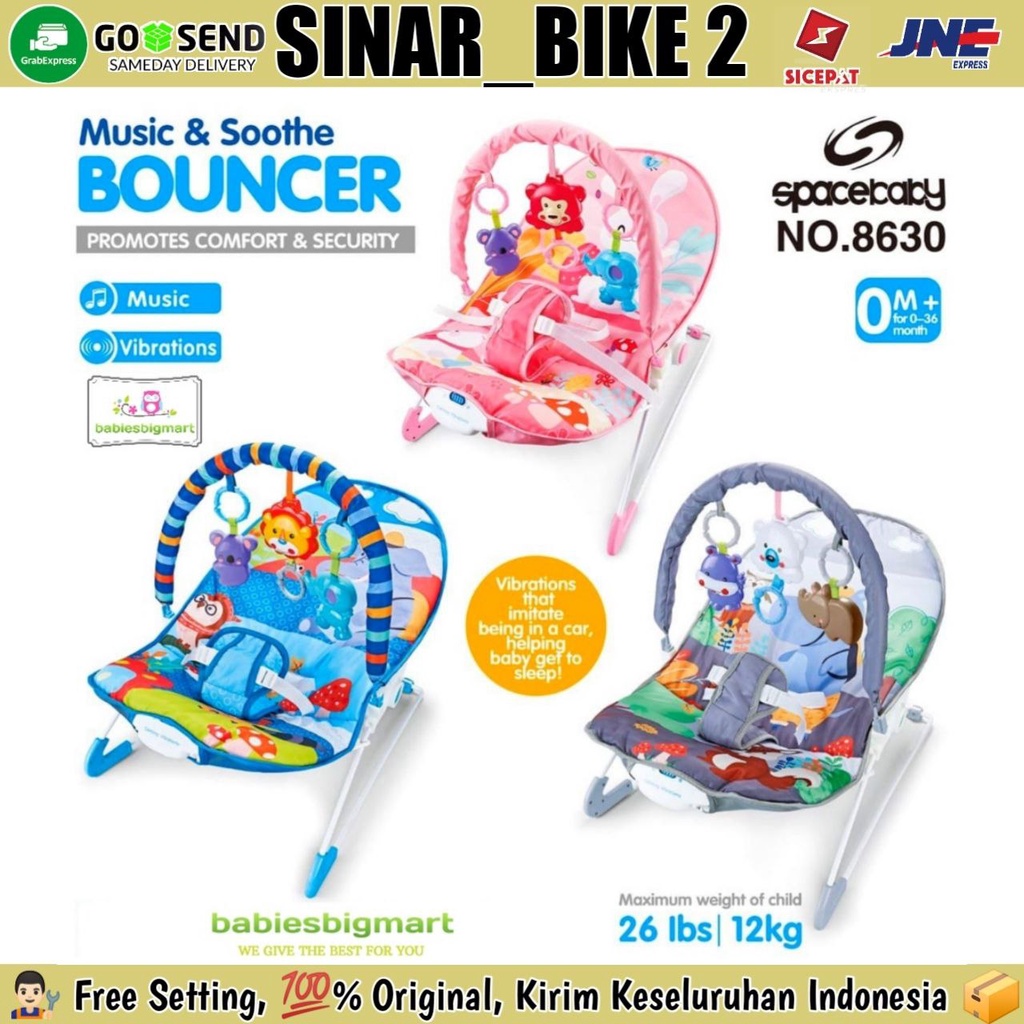 Baby Bouncer Rocker SPACEBABY ZX1803 &amp; NO.8630 Ayunan Bayi Kursi Goyang 10 IN 1