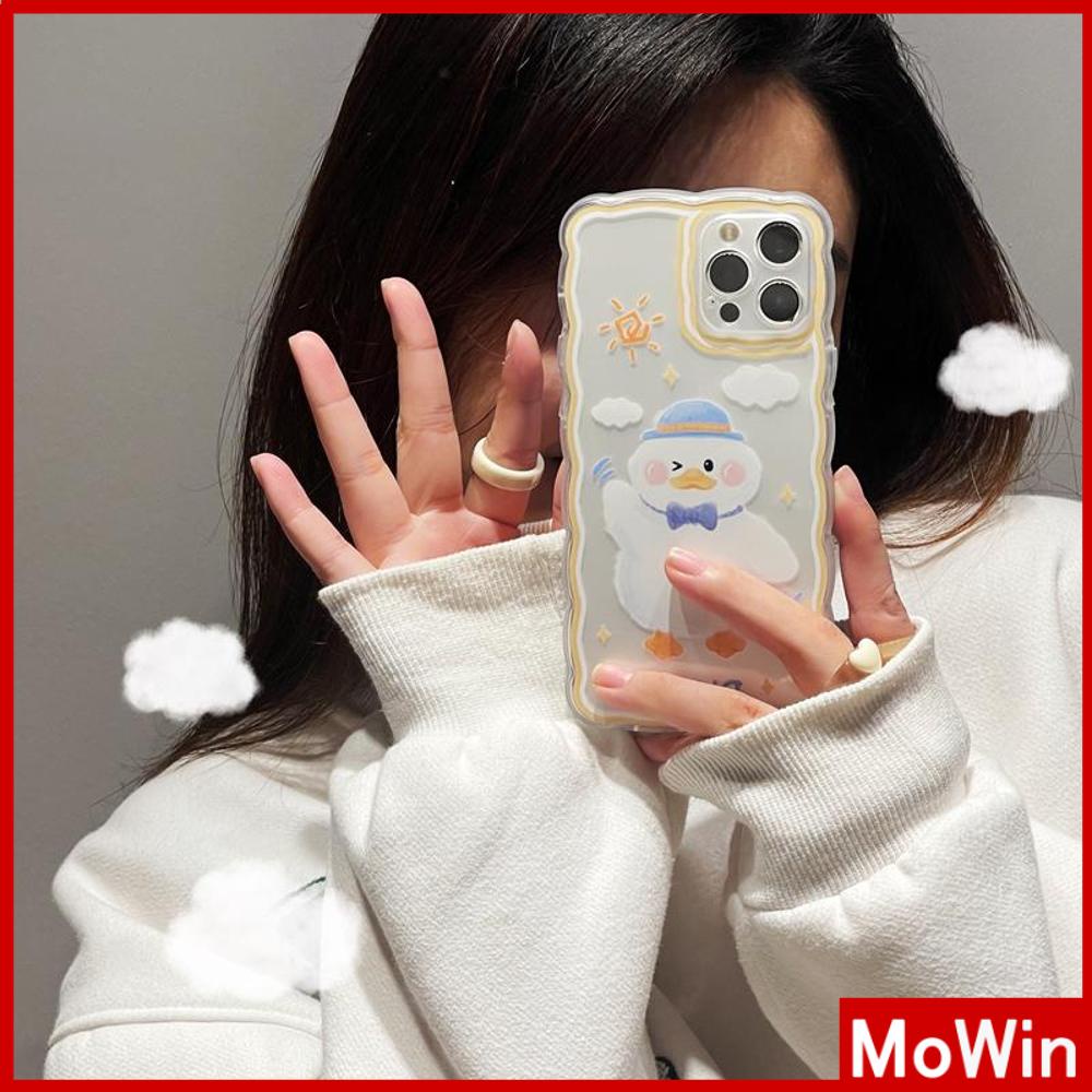 iPhone Case Silicone Soft Case Clear Case Wave Non-Slip Shockproof Camera Cover Protection Duck Cute Compatible For iPhone 13 Pro Max iPhone 12 Pro Max iPhone 11 iPhone7 Plus