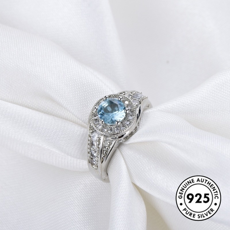 Cincin Berlian Penuh Bahan S925 Silver Untuk Wanita