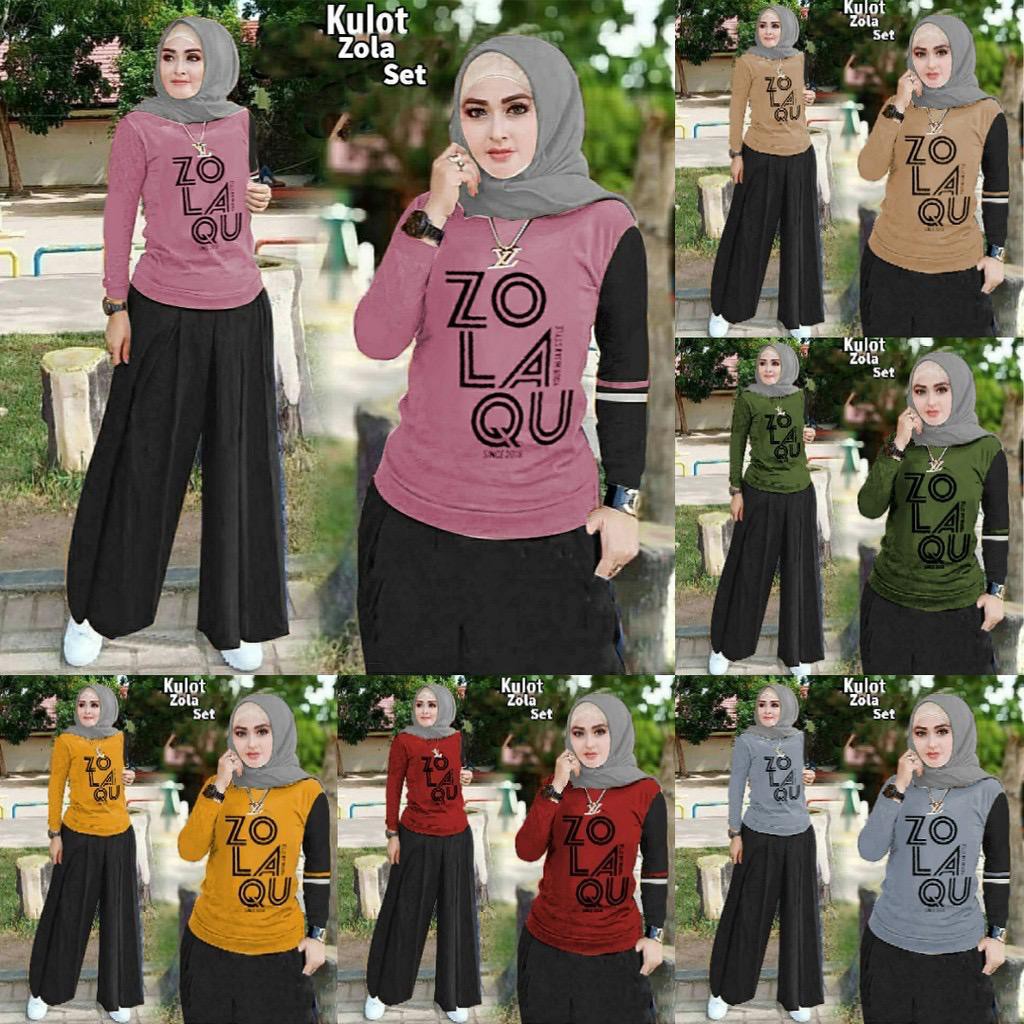 COD ✔ SET KULOT ZOLA NEW VV | SETELAN WANITA MUSLIM |SET KULOT JUMBO | GOOD QUALITY