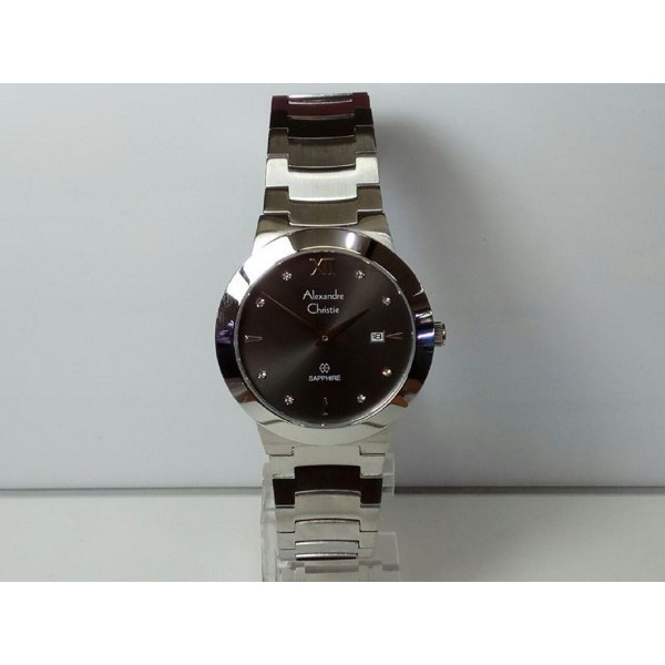 JAM TANGAN ALEXANDRE CHRISTIE WATCH AC 8569 PRIA SHAPPHIRE SILVER BLACK ORIGINAL
