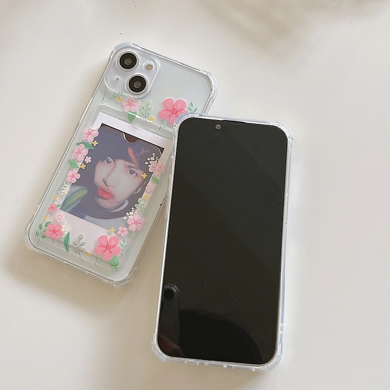 Soft Case Transparan Motif Bunga Untuk iPhone 12 13 Pro Max 11 X XR XSMAX