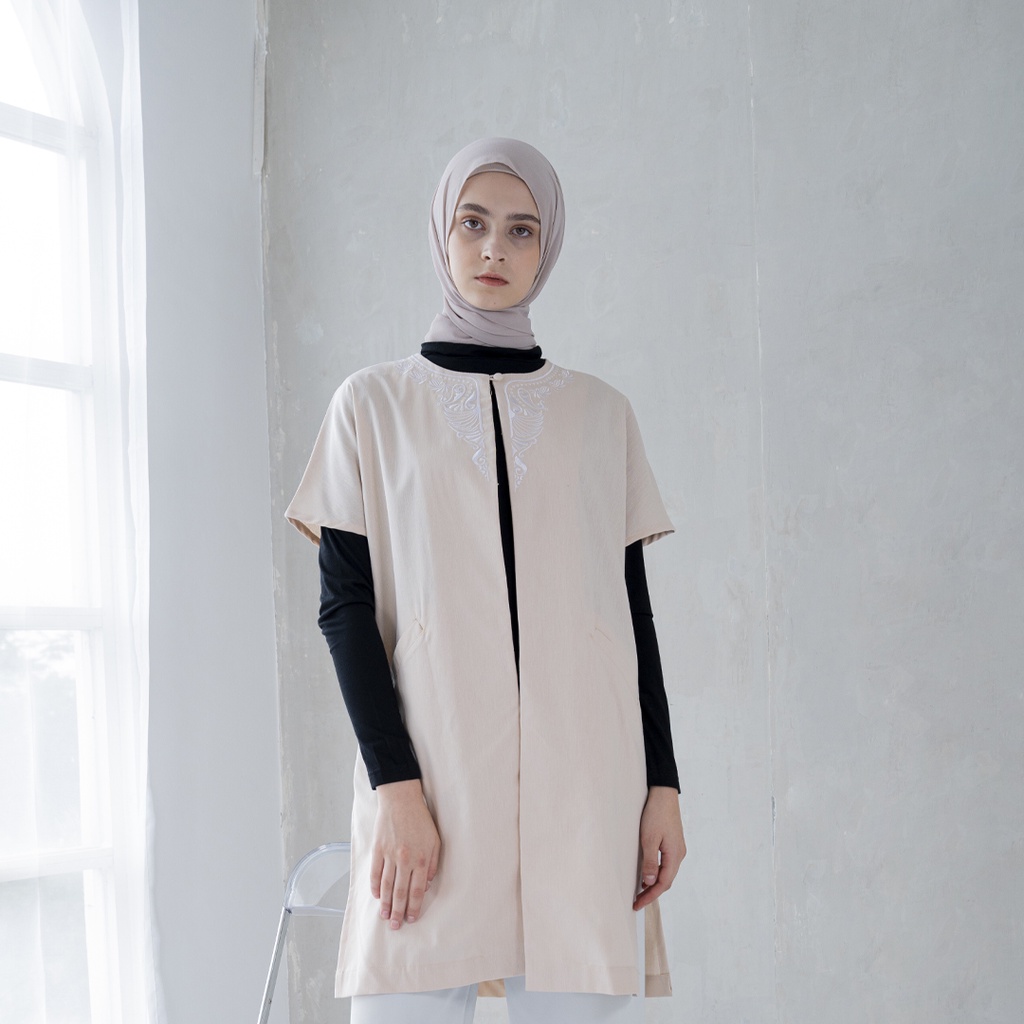 TUNIQUE | SAHARA COLLECTION | Jazline Outer Cardigan Panjang Wanita Cantik Kekinian Terbaru Warna Cr