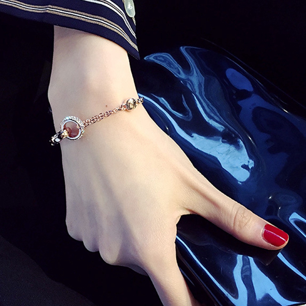 【COD Tangding】Double Circle Round Bracelet Korea Fashion Style Jewellery Accessory