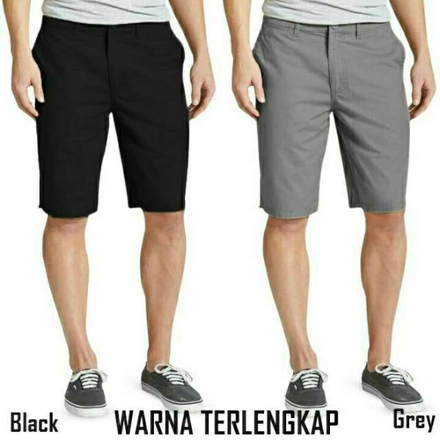 Bisa Pembayaran COD Celana Chino cino Pendek Pria / Celana Chino Pendek Hitam Cream , Moka , Abu