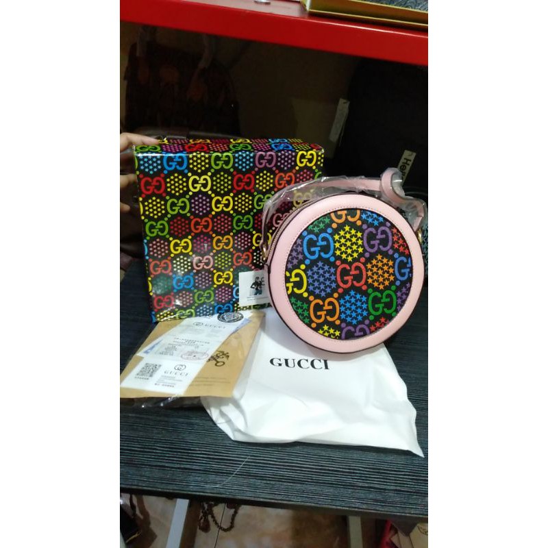 laku banget/Gucci bulat rainbow/tasgucci/tas wanita/tas slempang