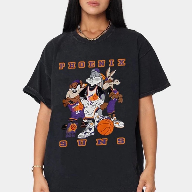 Kaos premium 90s NBA Phoenix Suns Basketball Team 2021 T Shirt,Vintage Phoenix Suns Shirt, Looney Tu