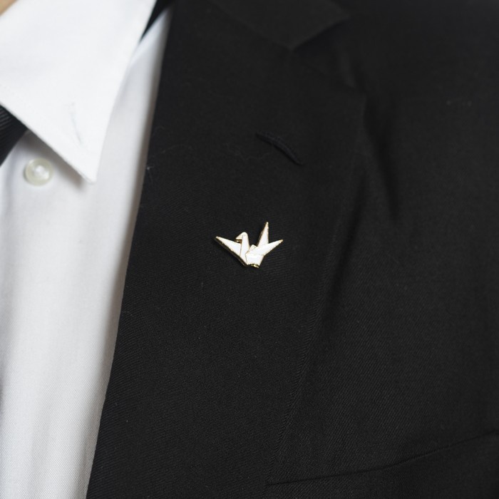 Houseofcuff lapel pin brooch bros untuk jas TUSUK WHITE GOLD JJ