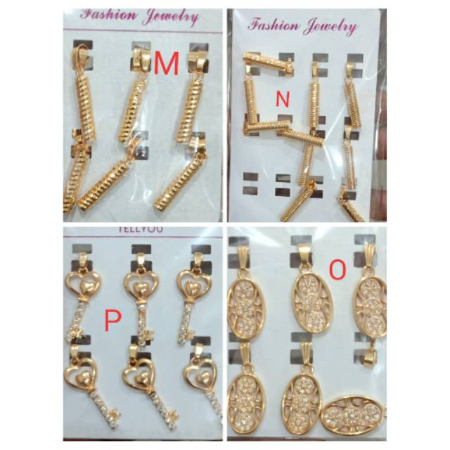 Liontin kalung xuping wanita lapis emas dgn mata zircon M-U